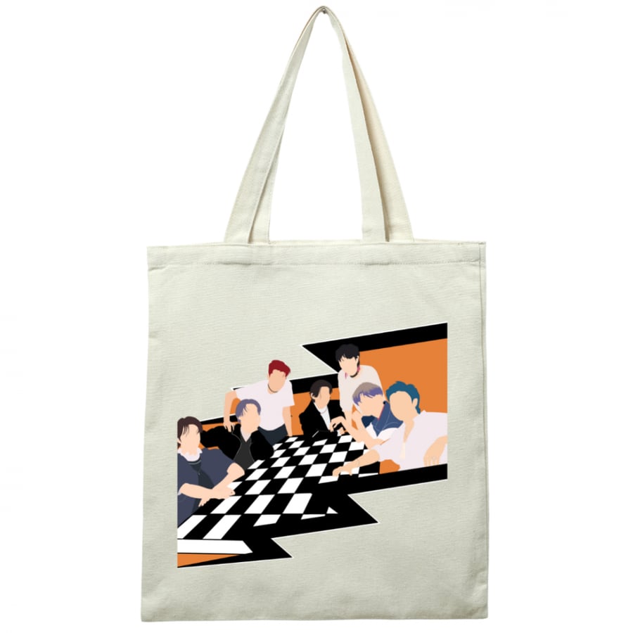 شنطة قماشية Tote bag بطباعة بتس BTS
