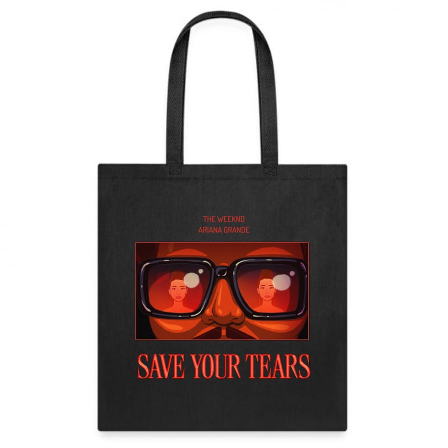 شنطة قماشية Tote bag سيف يور تيرز Save your tears ذا ويكند The weeknd و اريانا قراندي Ariana Grande