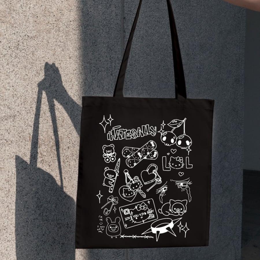شنطة قماشية Tote bag رسومات هيلو كيتي Hello Kitty