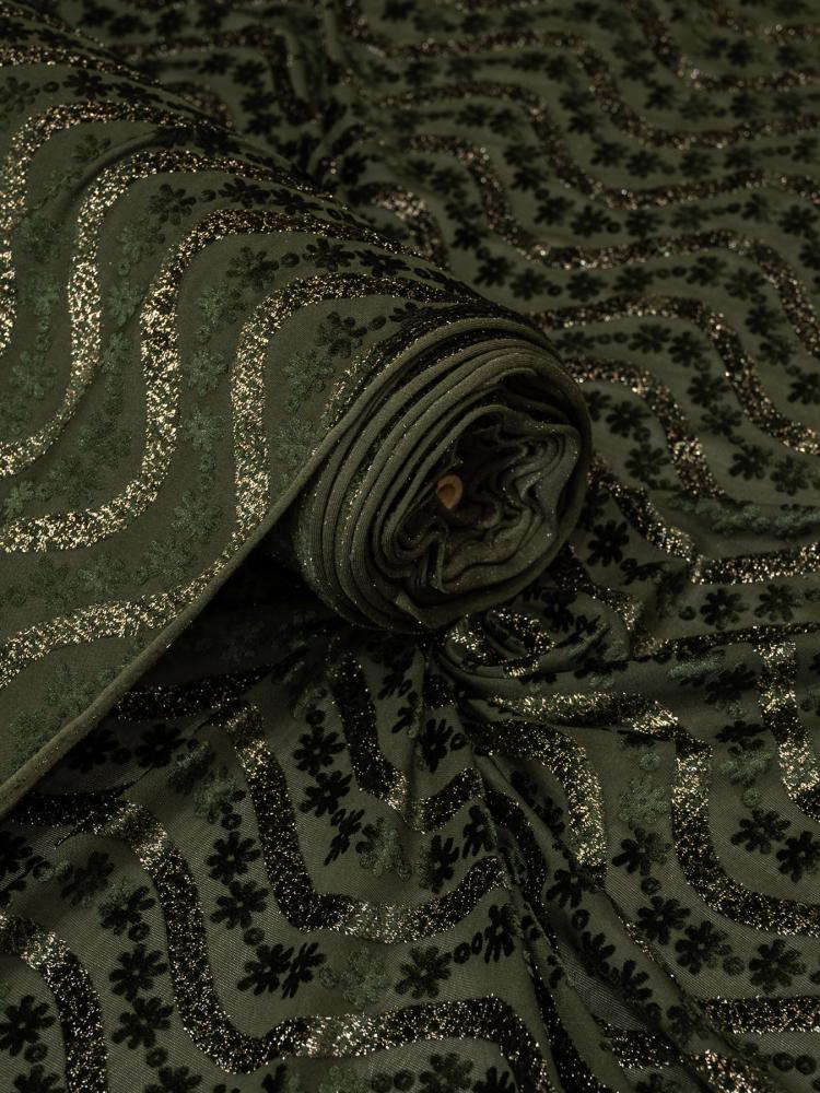 Velvet chiffon on stretch with a golden shine