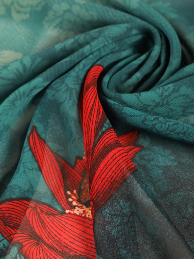 Sheer embroidered with two widths