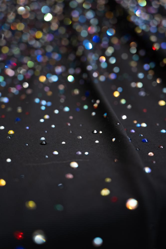 قطعة سترتش مشغول بالكرستال ( لون فوشي  )
