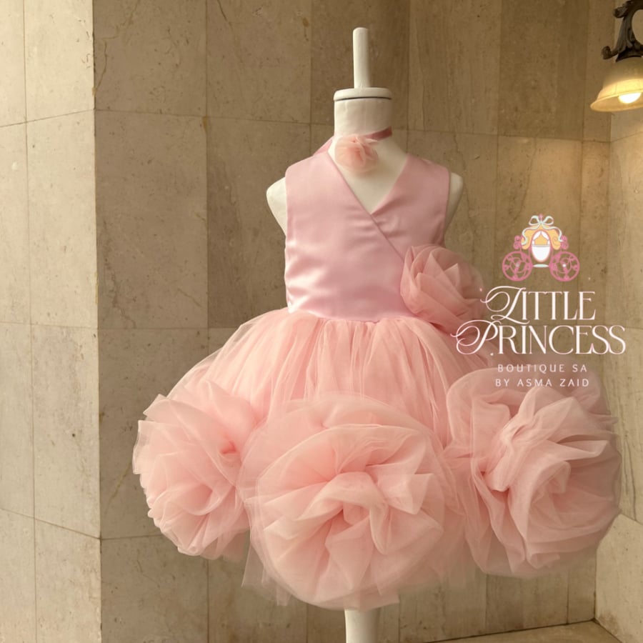 Pink rose dress  فستان الجوري الزهري + اكسسوار