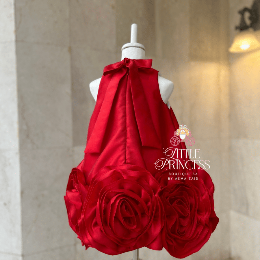 Red rose dress فستان الجوري الاحمر  + اكمام منفصله