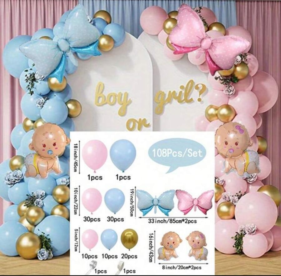 Balloon decoration for gender reveal party