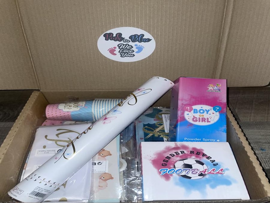 Happiness package for the gender reveal party