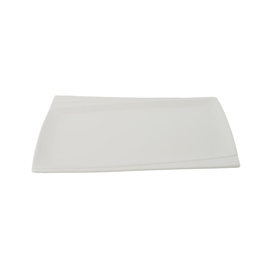 صحن تقديم بورسلين باللون الابيض مقاس 31x2x2 سم