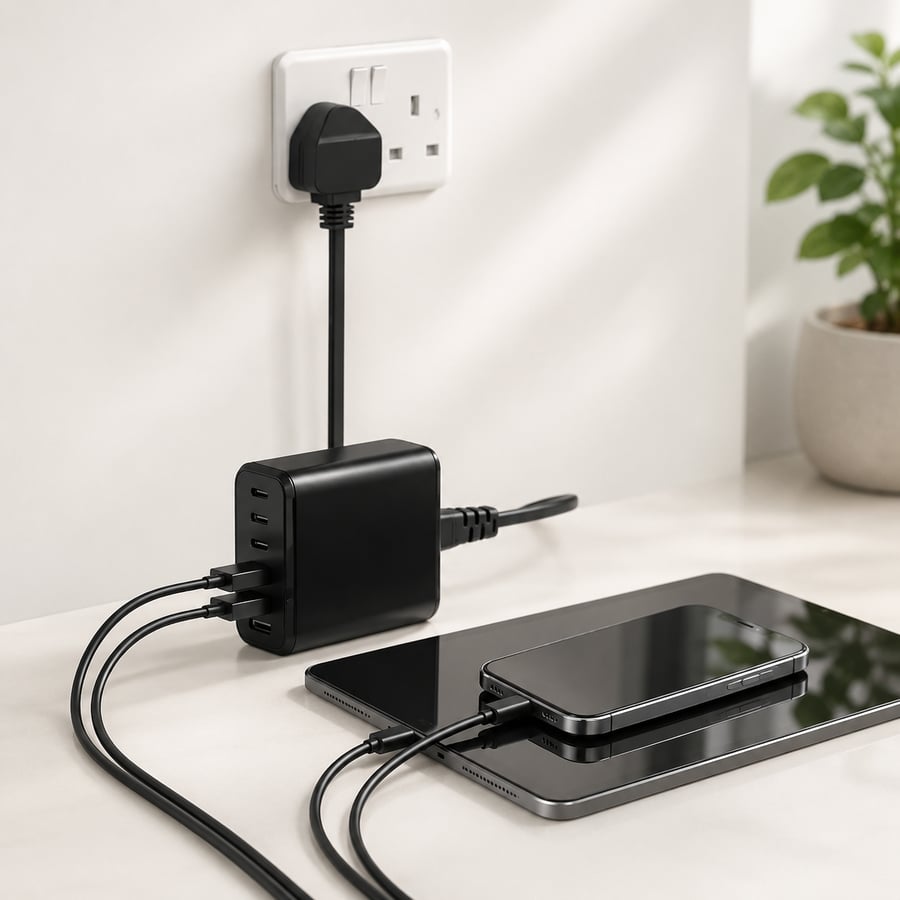 شاحن جداري SPON 120 واط – 3 منافذ Type-C و3 USB