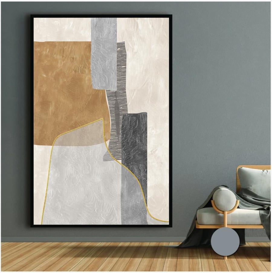 لوحات تجريدية بتصميم مميز متعدده الالوان مقاس 100x150 سم