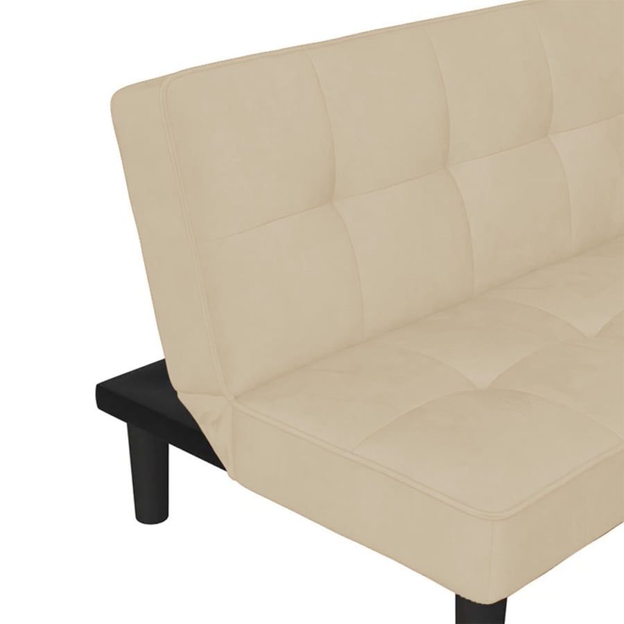 يومي أريكة سرير 2x1 منجدة بالمخمل لون بيج فاتح مقاس 175x86x75 سم