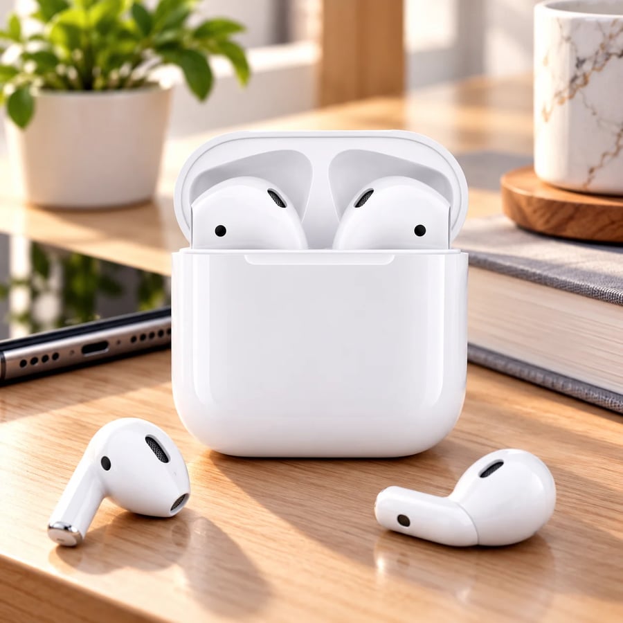 سماعات أبل AirPods 2 الجيل الثاني لاسلكية مع علبة شحن Lightning – أبيض