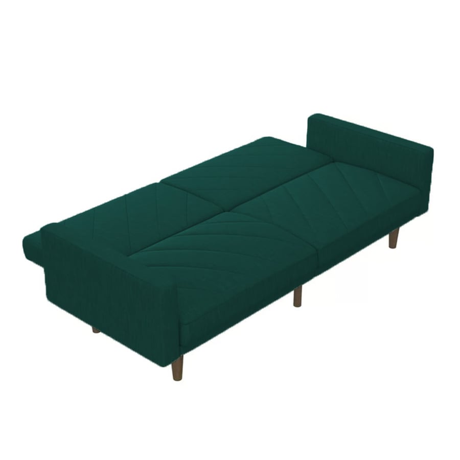 Shahrazad sofa bed 2x1 upholstered with linen dark green color size 200x85x81 cm