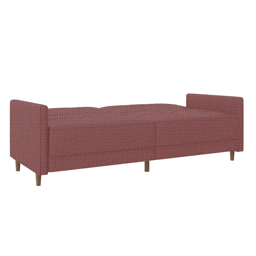 Sofa bed 2x1 upholstered with linen dark pink color size 193x86x85 cm