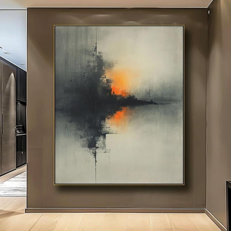 لوحة قماشية بتصميم الفن التجريدي مقاس 60x90 سم