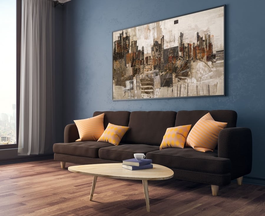 لوحة قماشية بتصميم الفن التجريدي مقاس 70x140 سم