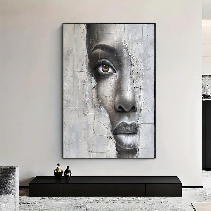 A fabric panel to cover the electricity meter with an abstract art design size 70x100 cm