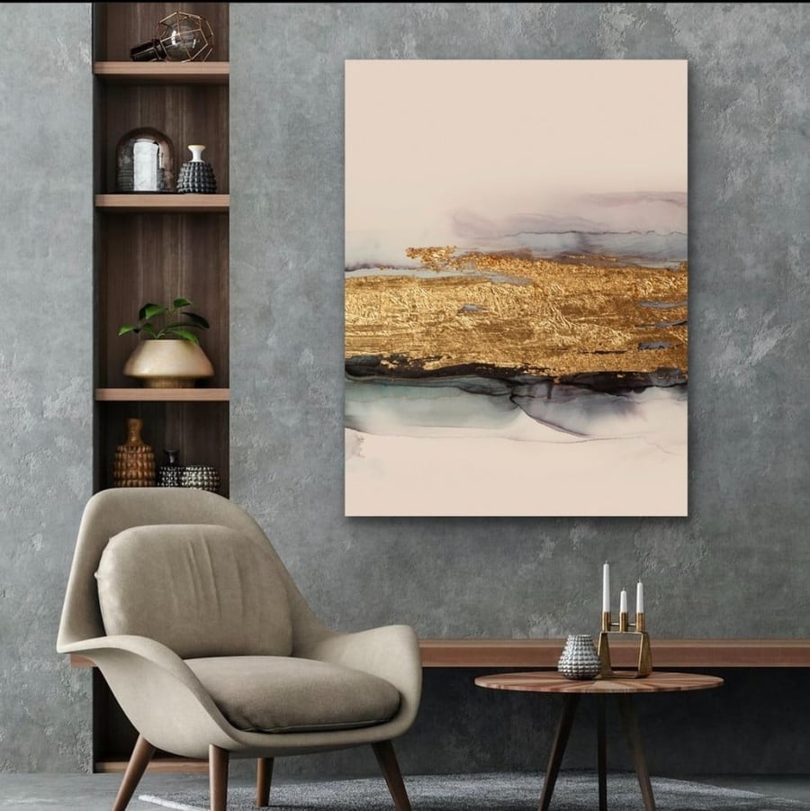 لوحات تجريدية بتصميم مميز متعدده الالوان مقاس 100x150 سم