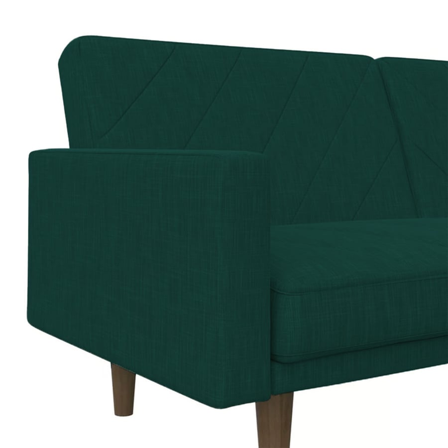 Shahrazad sofa bed 2x1 upholstered with linen dark green color size 200x85x81 cm