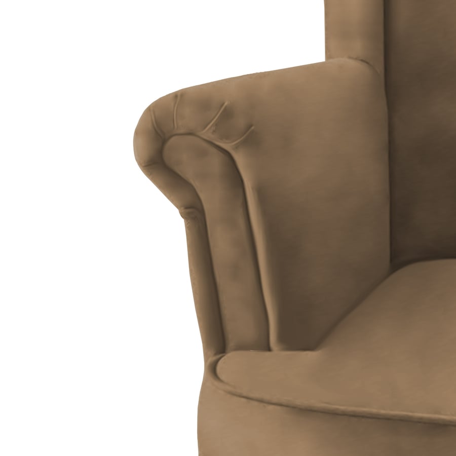كرسي ملكي من قطعتين بتصميم كلاسيك بلون بني فاتح مقاس 81x82x105 سم