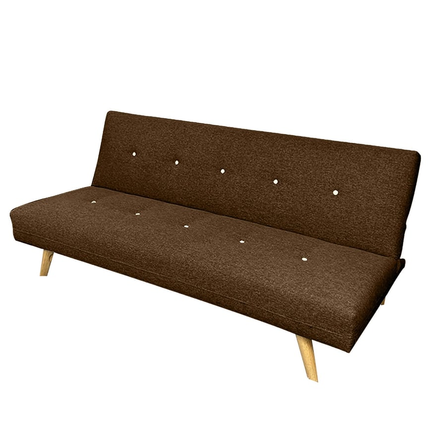 Emaar 2-in-1 sofa bed upholstered in velvet, brown color, size 178x109x81 cm