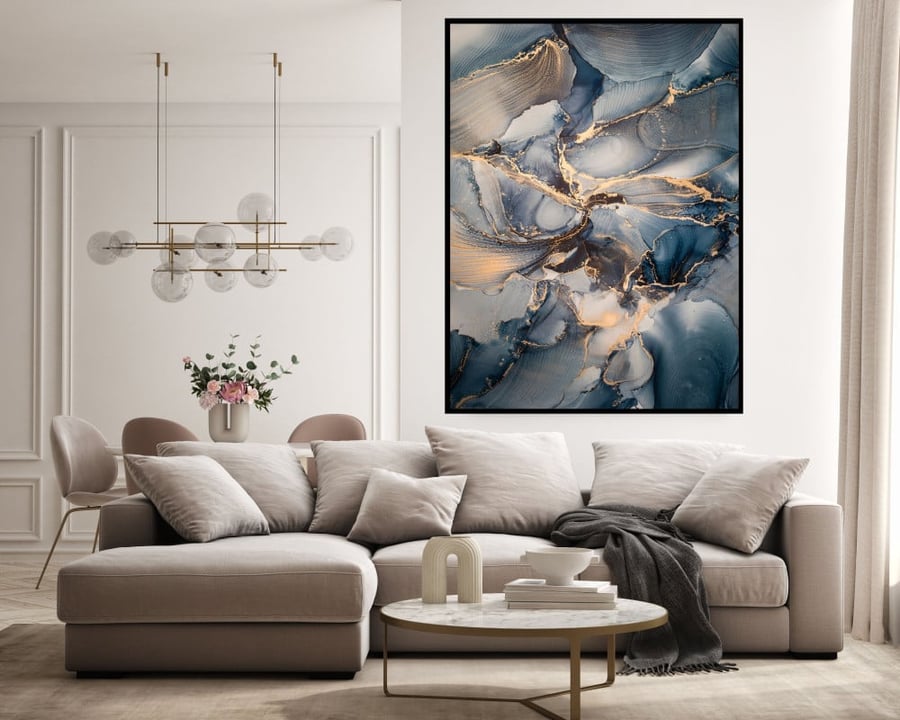 لوحة قماشية بتصميم الفن التجريدي مقاس 60x90 سم