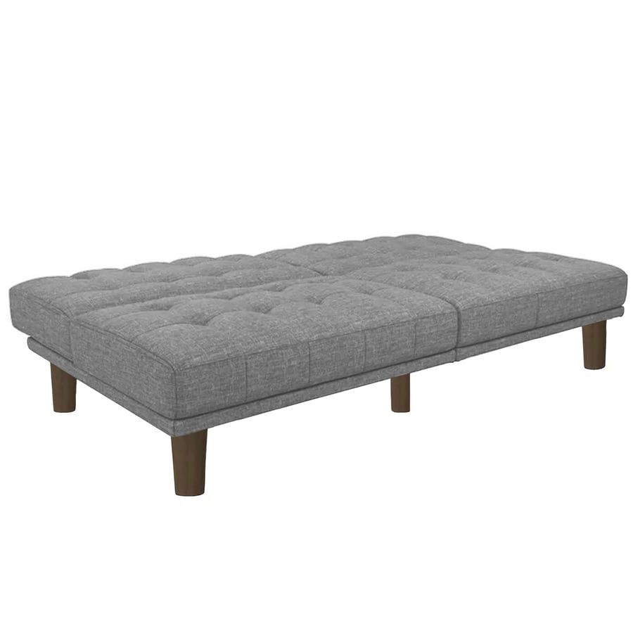 Maria sofa bed 2x1 upholstered with linen light gray color size 185x95x86 cm