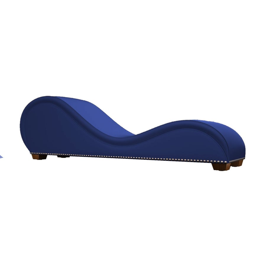 أريكة استرخاء بأزرار جانبية من المخمل لون أزرق غامق مقاس 180x50x80 سم