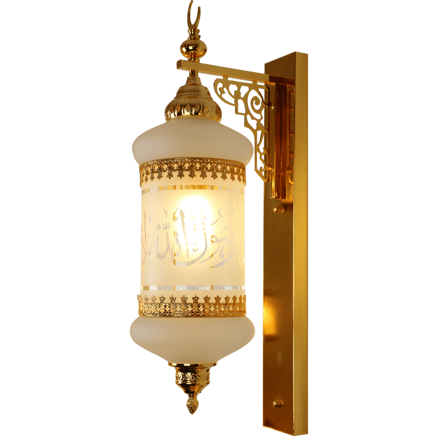 اضاءة جداريه بتصميم اسلامي لون ذهبي