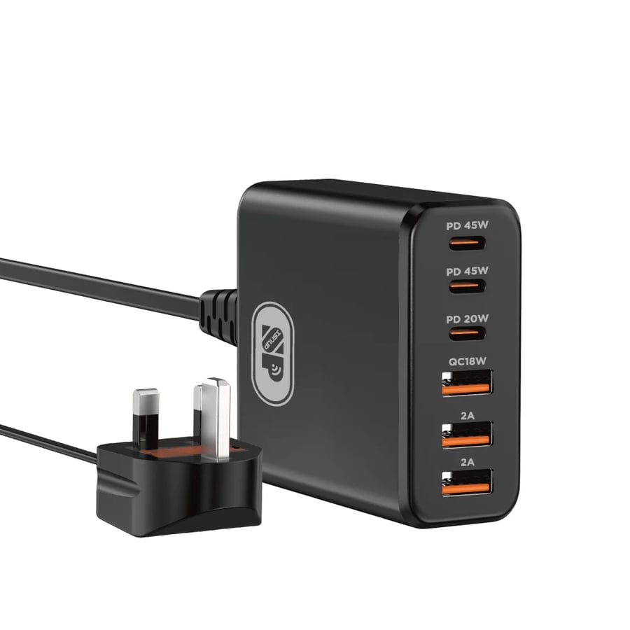 شاحن جداري SPON 120 واط – 3 منافذ Type-C و3 USB