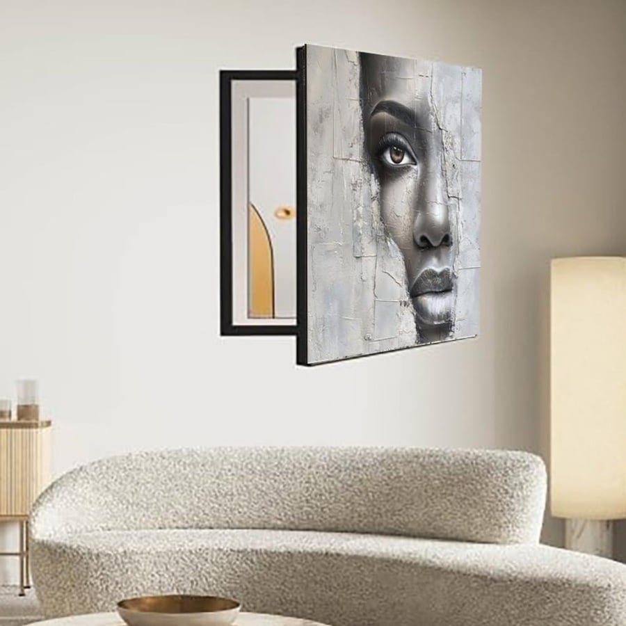 A fabric panel to cover the electricity meter with an abstract art design size 70x100 cm