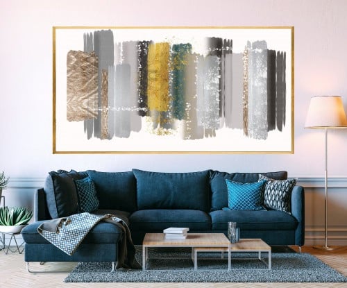 لوحة قماشية بتصميم الفن التجريدي مقاس 70x140 سم