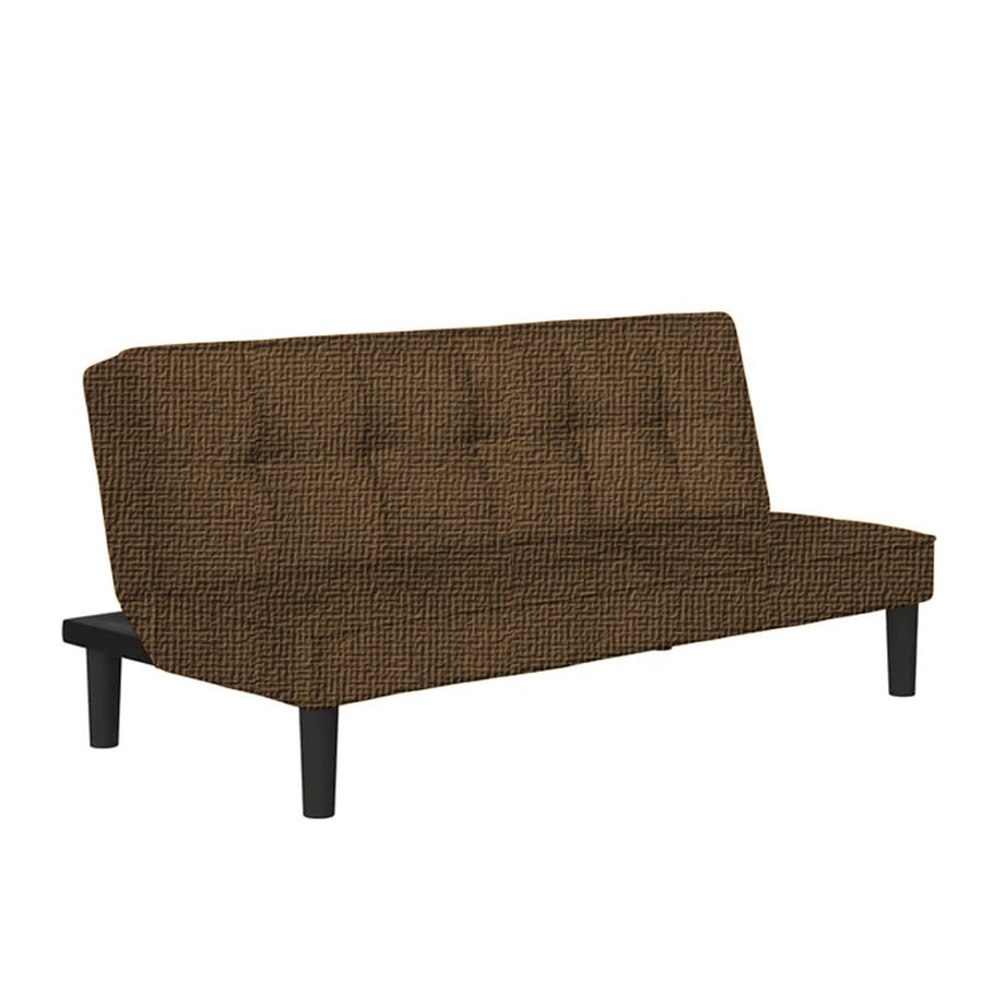 يومي أريكة سرير 2x1 منجدة بالكتان لون بني مقاس 175x86x75 سم