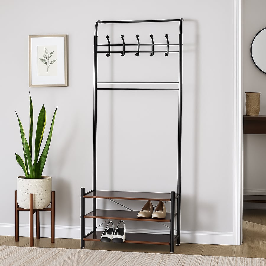 علاق برف متعدد الاستخدام بتصميم عصري - 79×30×188 سم لون أسود