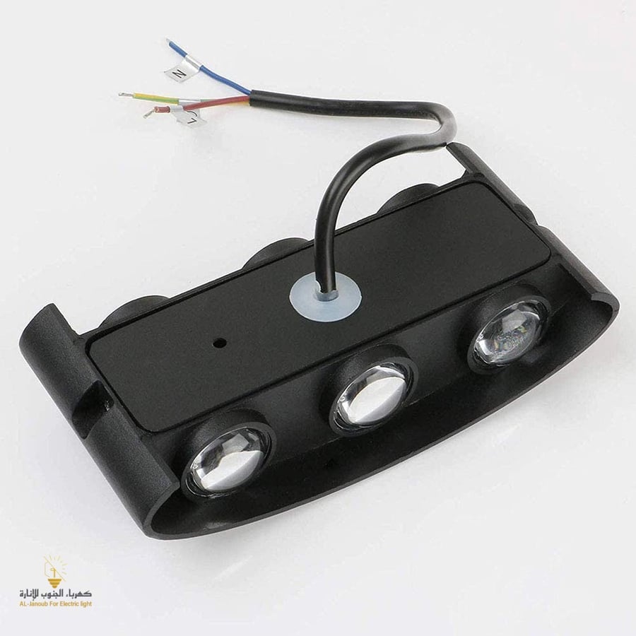 Wall lighting and black spotlight with yellow lighting color