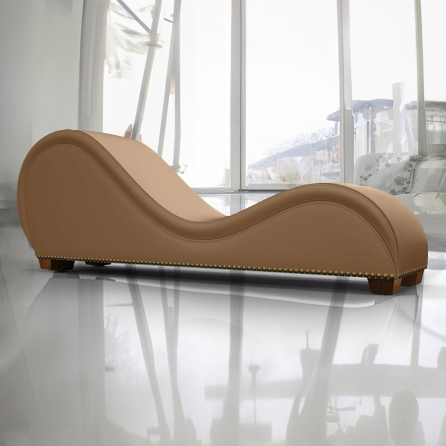 أريكة استرخاء بأزرار جانبية من المخمل لون بني مقاس 180x50x80 سم