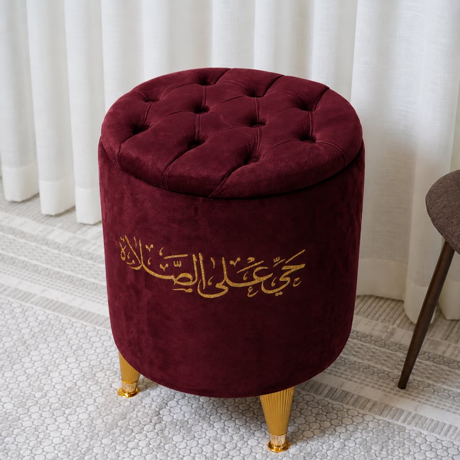 بوف تخزين دائري بعبارة حي على الصلاة 45×60 سم - 5 ألوان