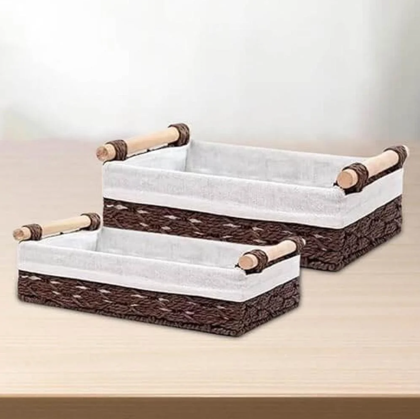منظمات تخزين مستطيلة قطعتين مقاس كبير30*20 صغير25*15