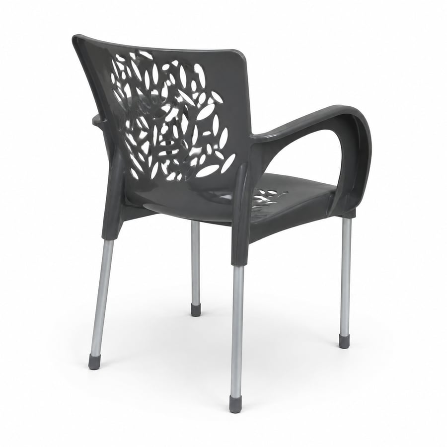 كرسي بلاستيك عملي باللون الرمادي