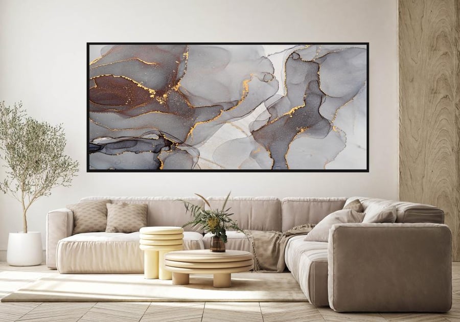 لوحة قماشية بتصميم الفن التجريدي مقاس 70x120 سم