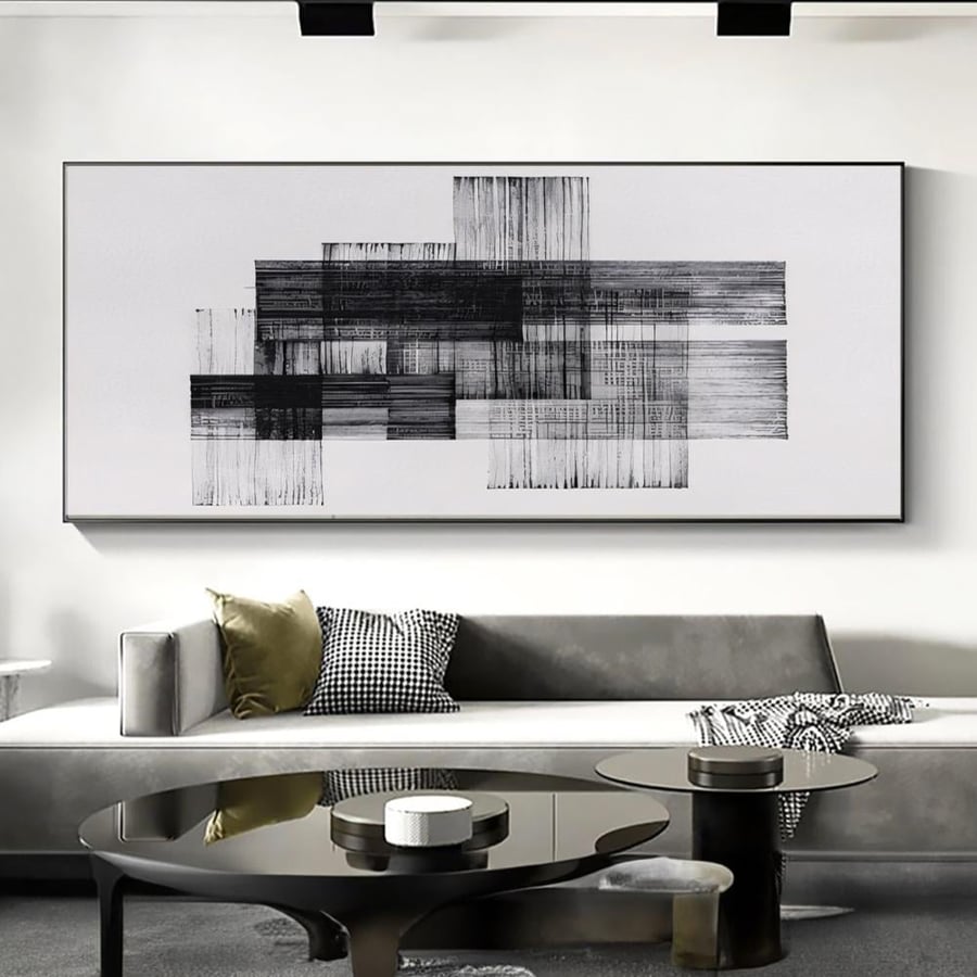 لوحة قماشية بتصميم الفن التجريدي مقاس 70x120 سم