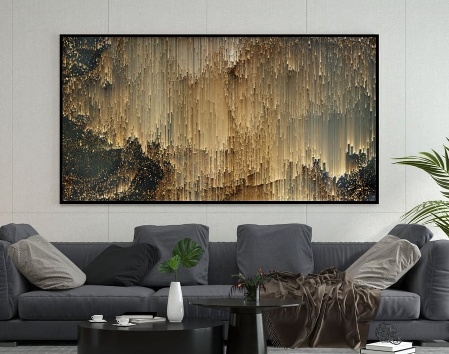 لوحة قماشية بتصميم الفن التجريدي مقاس 70x140 سم