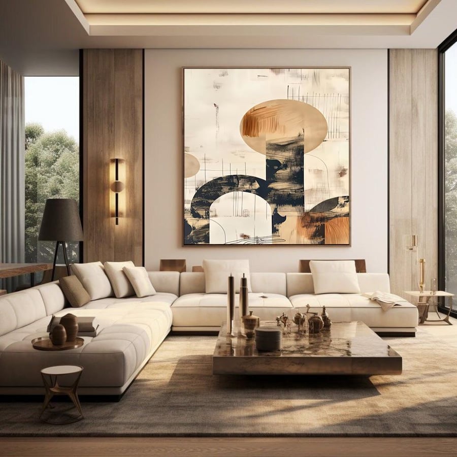 لوحات تجريدية بتصميم مميز متعدده الالوان مقاس 100x150 سم