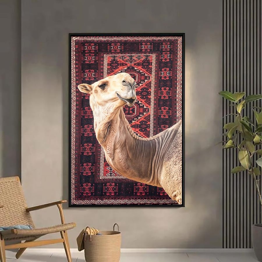 لوحة سجاد قماشية بتصميم أبل متعددة الألوان مقاس 100x150 سم