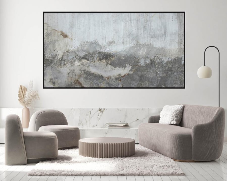 لوحة قماشية بتصميم الفن التجريدي مقاس 70x120 سم