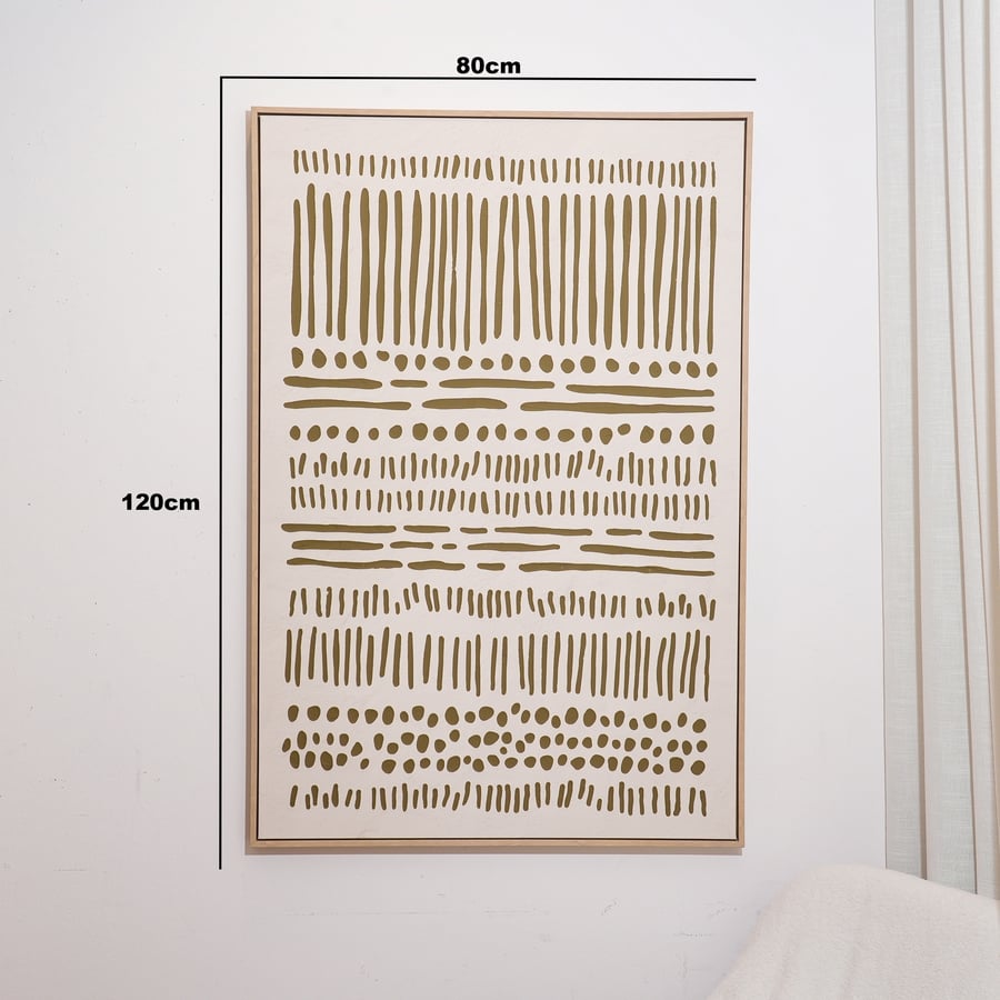 لوحة جدارية بتصميم مميز باللون البيج و الابيض مقاس 120x80 سم