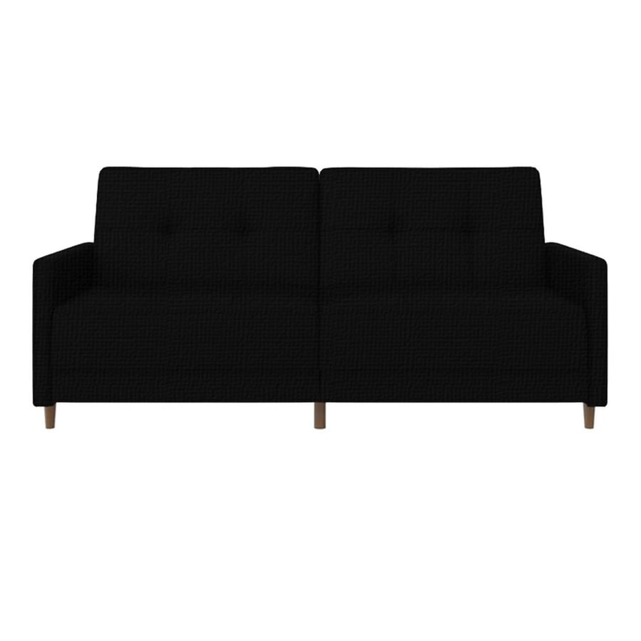 Sofa bed 2x1 upholstered with linen black color size 193x86x85 cm