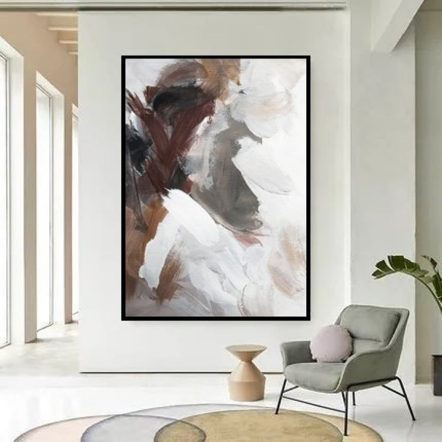 لوحات تجريدية بتصميم مميز متعدده الالوان مقاس 100x150 سم