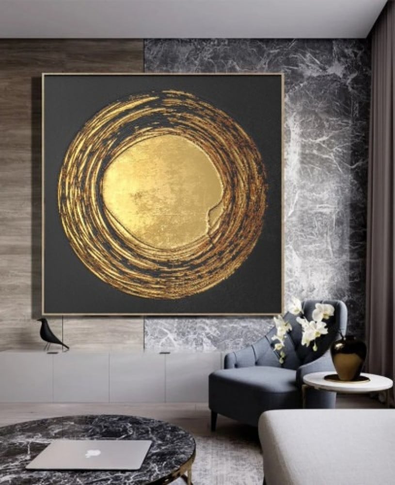 لوحات تجريدية بتصميم مميز متعدده الالوان مقاس 150x150 سم