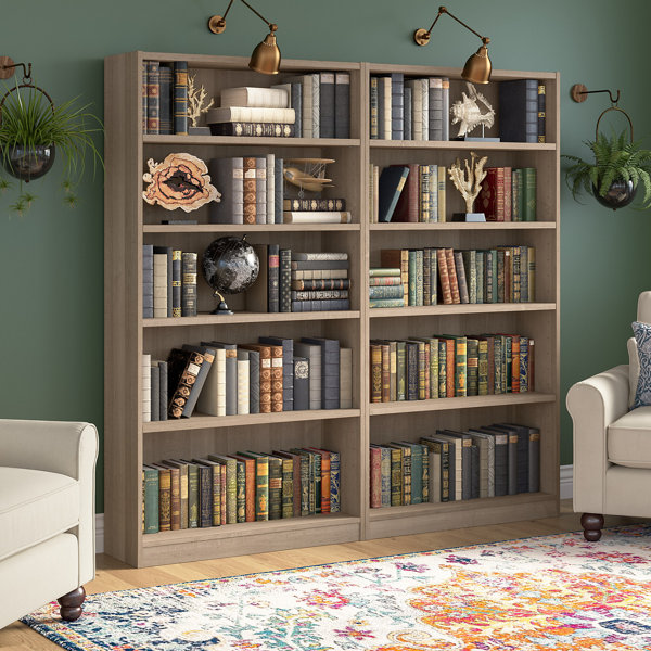مكتبة حائط فاخرة بلون بيج – تصميم واسع المقاس 181.5×94×29.5 سم