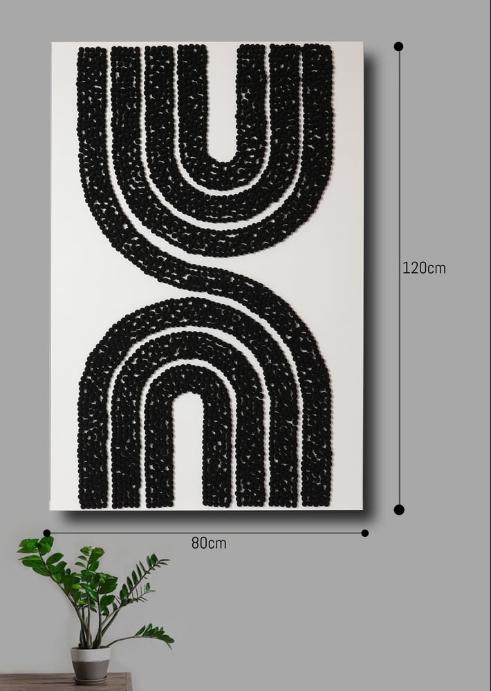 لوحة جدارية بتصميم أنيق باللون الأبيض و الاسود مقاس 120x80 سم